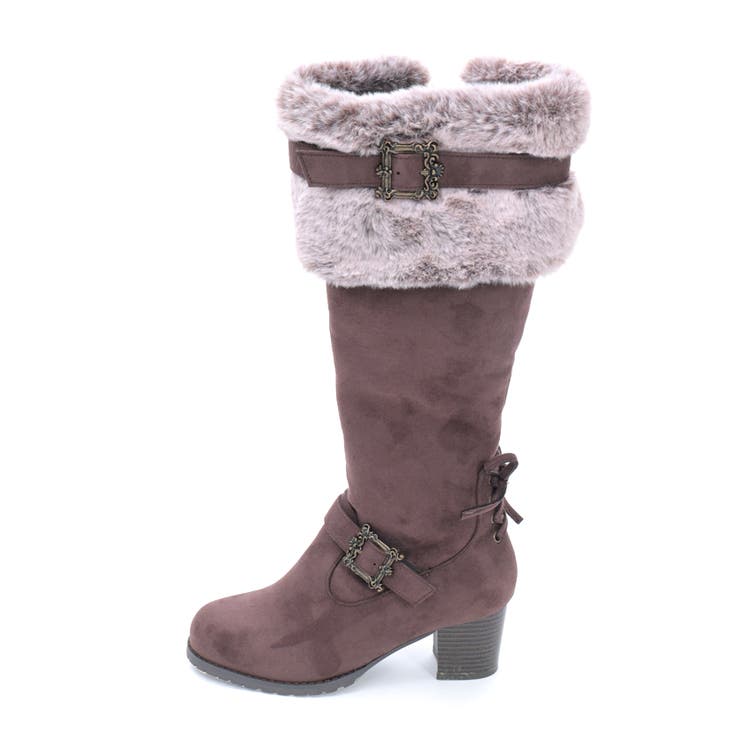 ファー付スエードロングブーツ[品番：IGAW0006911]｜axes femme
