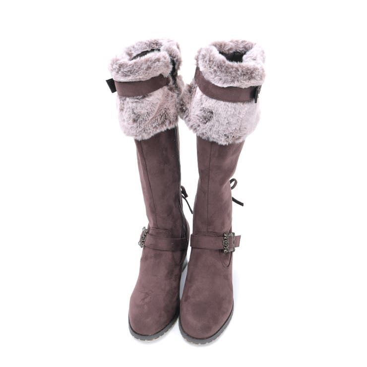 ファー付スエードロングブーツ[品番：IGAW0006911]｜axes femme
