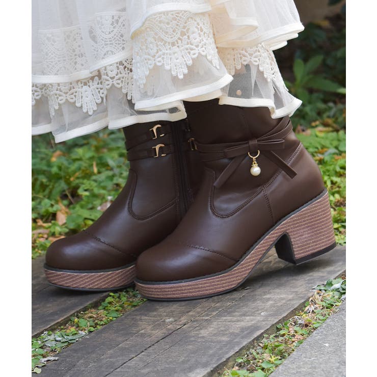 茶 | サイドリボンウエスタンブーツ | axes femme