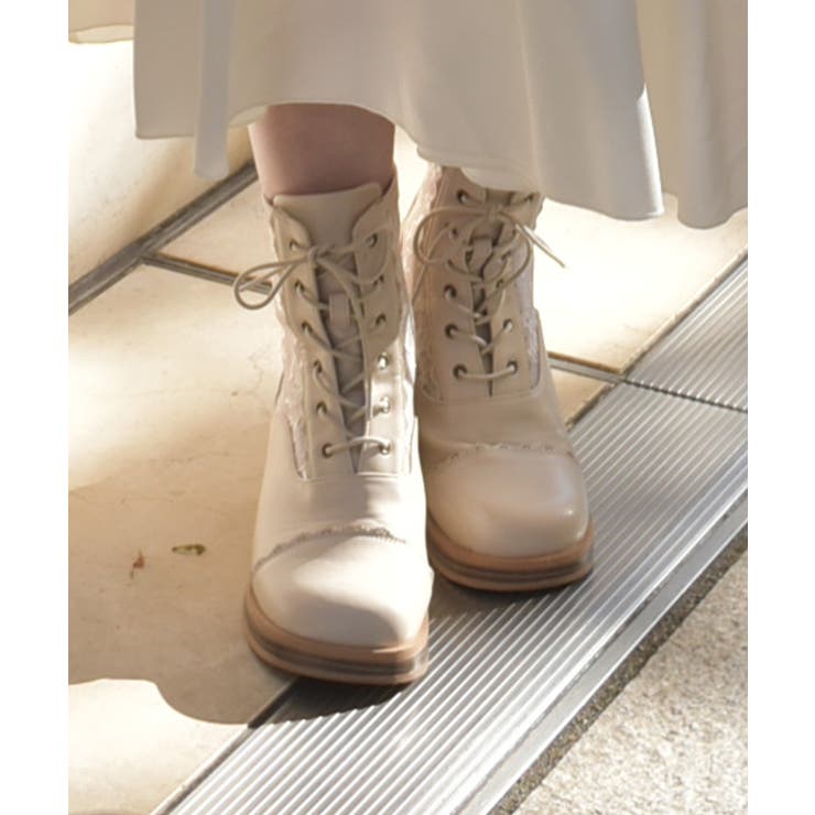 ベージュ | チュールレースアップブーツ | axes femme