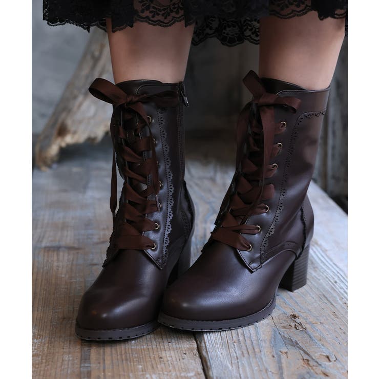 クラシカルレースアップブーツ[品番：IGAW0008354]｜axes femme