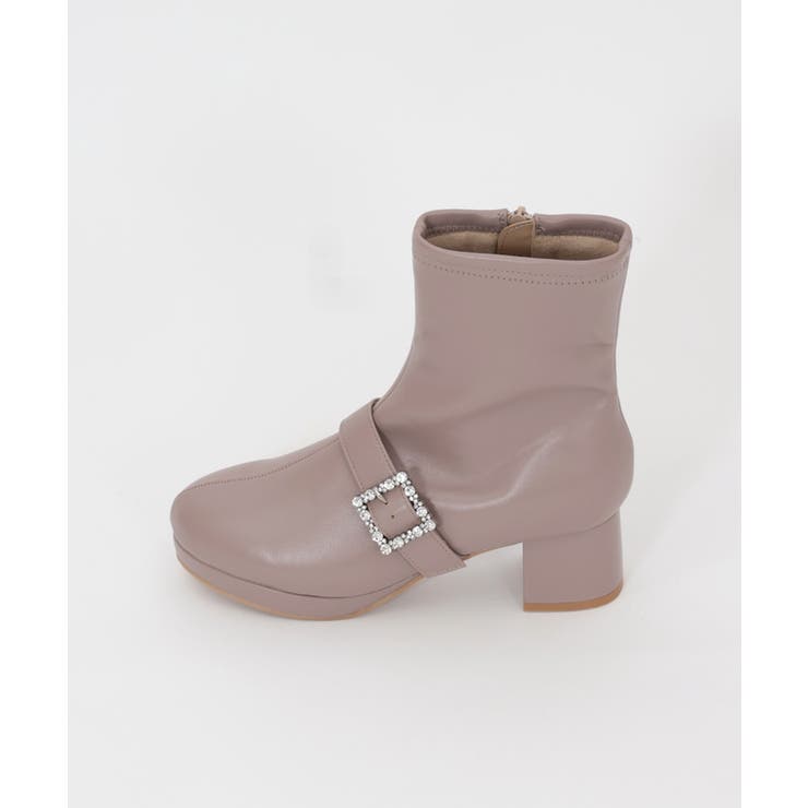 パールバックル付ミドルブーツ[品番：IGAW0004299]｜axes femme