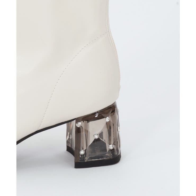 ビジュー付クリアヒールブーツ[品番：IGAW0004485]｜axes femme