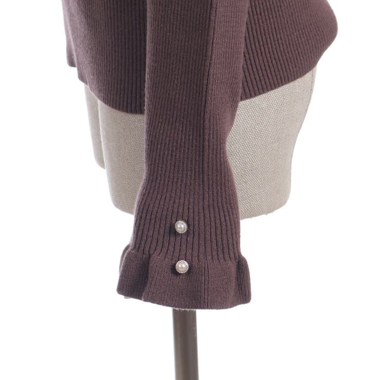 ブローチ付バイカラー襟ニット | axes femme | 詳細画像31 