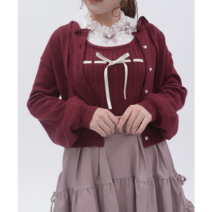 ニットビスチェ×カーディガンセット | axes femme | 詳細画像1 
