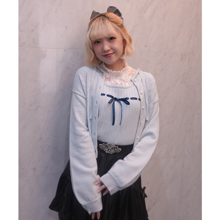 ニットビスチェ×カーディガンセット | axes femme | 詳細画像10 