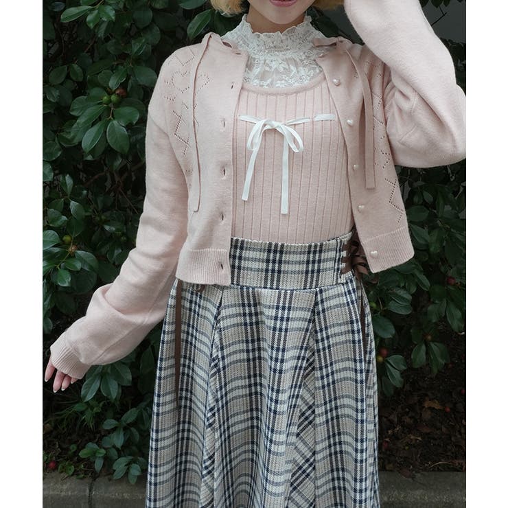 ピンク | ニットビスチェ×カーディガンセット | axes femme