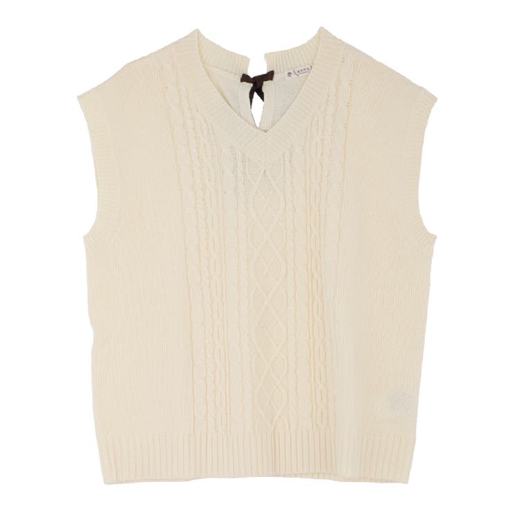 バックリボンニットベスト[品番：IGAW0000380]｜axes femme