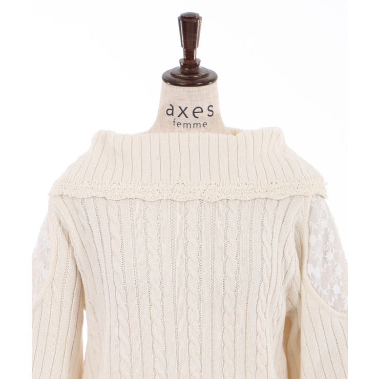 肩あき風オフショルニット[品番：IGAW0001381]｜axes femme
