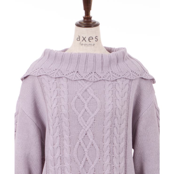 袖編み上げオフタートルニット[品番：IGAW0002819]｜axes femme