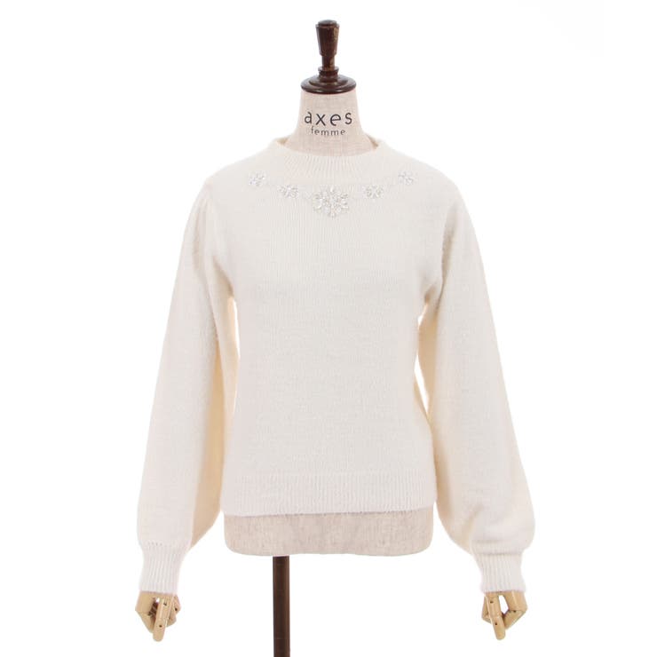 スノービジューニット[品番：IGAW0002932]｜axes femme（アクシーズ