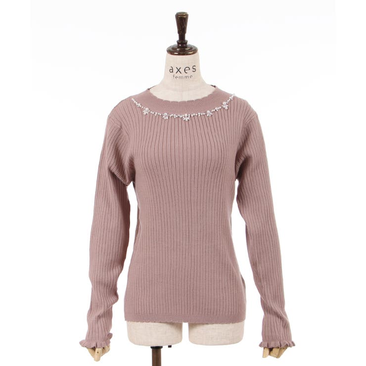 axes femme ビッグリボン　カットソー　長袖　パープル　薄紫　姫ギャル axes femme ビッグリボン カットソー 長袖 パープル 薄紫 姫ギャル