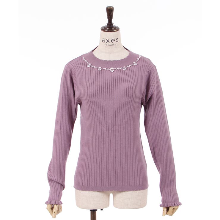 axes femme ビッグリボン　カットソー　長袖　パープル　薄紫　姫ギャル axes femme ビッグリボン カットソー 長袖 パープル 薄紫 姫ギャル
