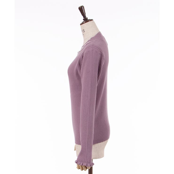 00s 希少 axes femme ビッグリボンカシュクール風フリルカットソー リボン付フリルビッグ襟ブラウス[品番：IGAW0005727]｜axes