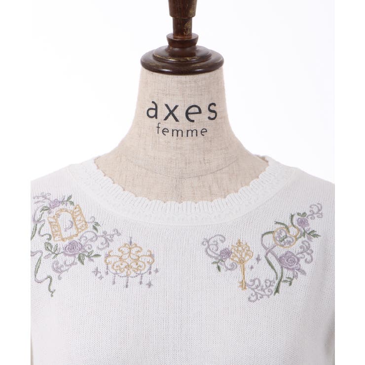 メルヘン刺繍ニット[品番：IGAW0003353]｜axes femme（アクシーズ