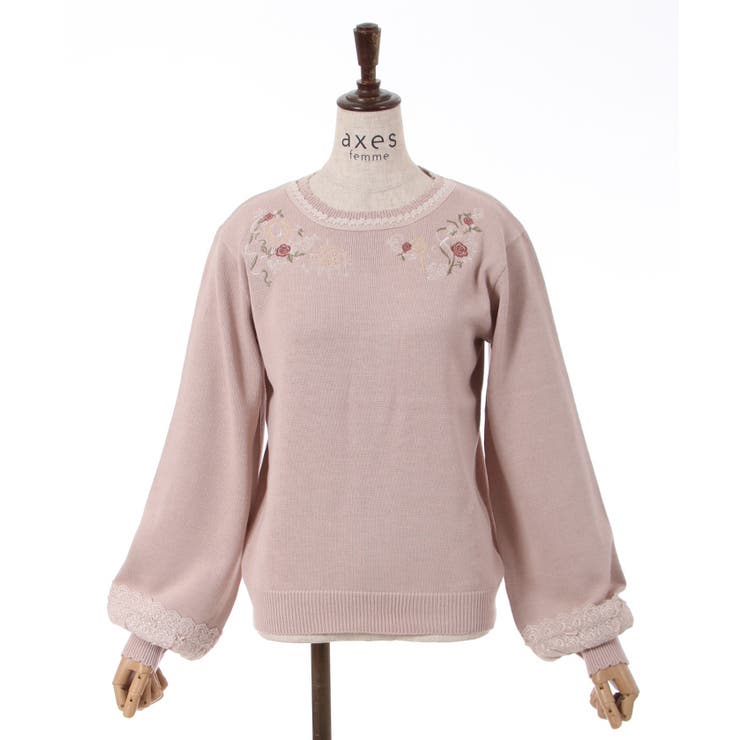 ファム メルヘン刺繍ニット[品番：IGAW0003353]｜axes femme（アクシーズ