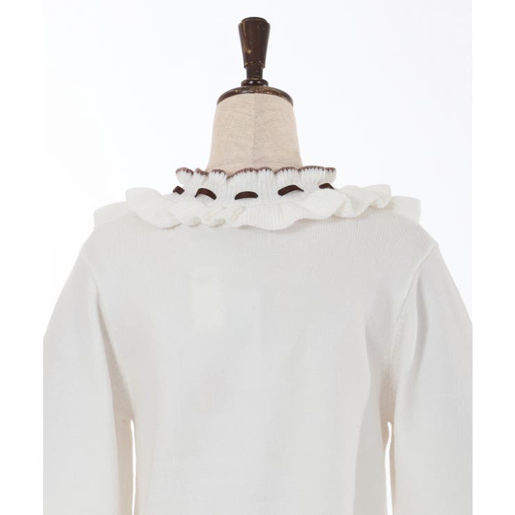 ヨークフリルニットプルオーバー[品番：IGAW0004385]｜axes femme