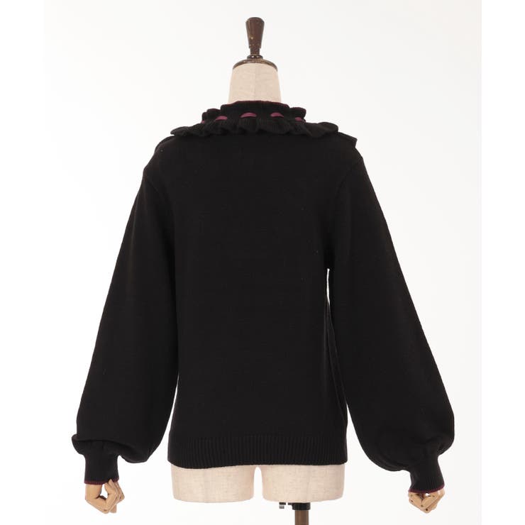 ヨークフリルニットプルオーバー[品番：IGAW0004385]｜axes femme