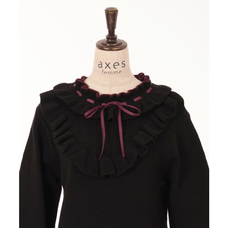 ヨークフリルニットプルオーバー[品番：IGAW0004385]｜axes femme