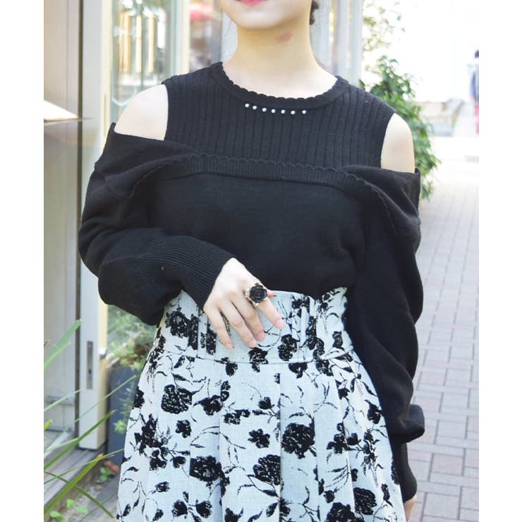 黒 | レイヤード風ニット | axes femme