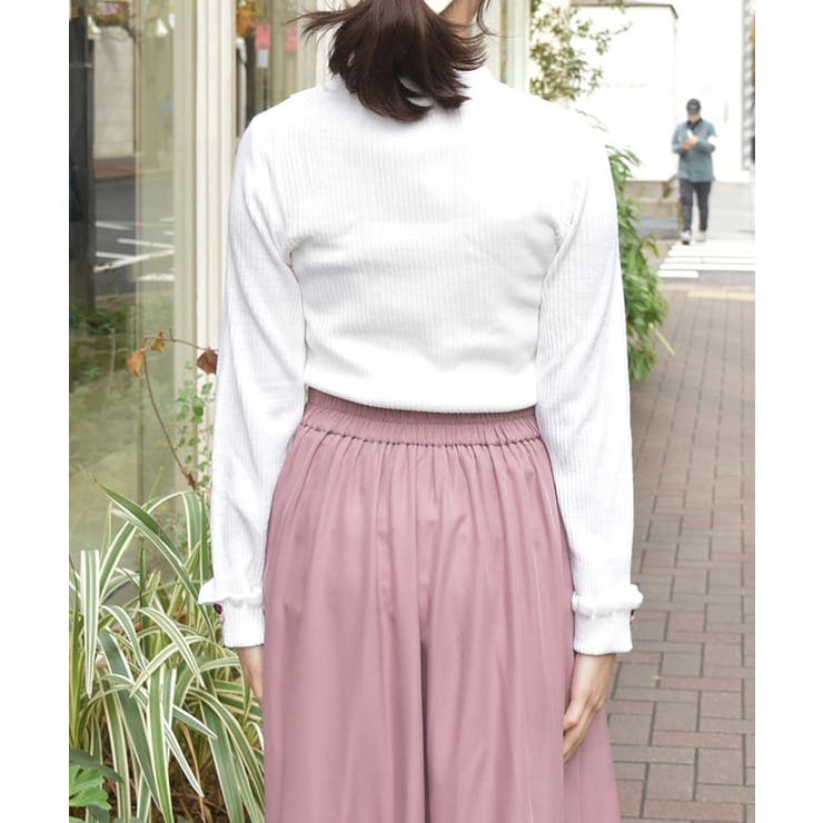 ピンクニットプルオーバー バラボトルネックニットプルオーバー[品番：IGAW0005914]｜axes