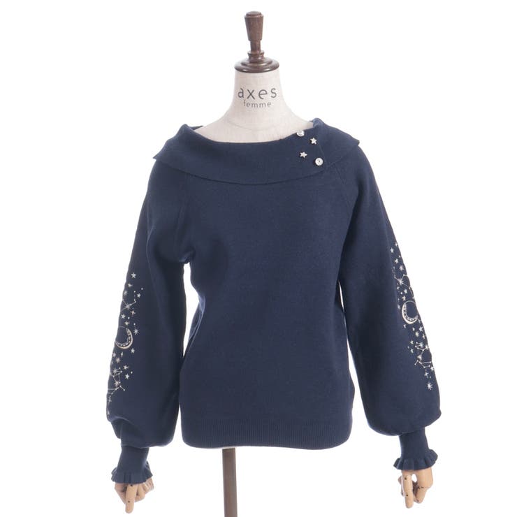 アステリズム刺繍ニットプルオーバー | axes femme | 詳細画像17 