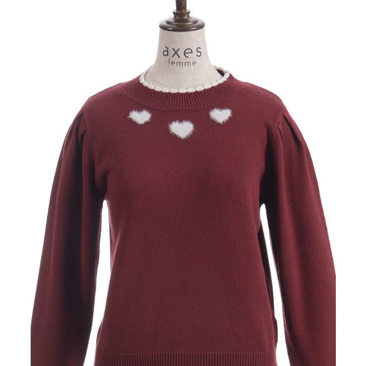 ハートジャカードニットプルオーバー | axes femme | 詳細画像11 
