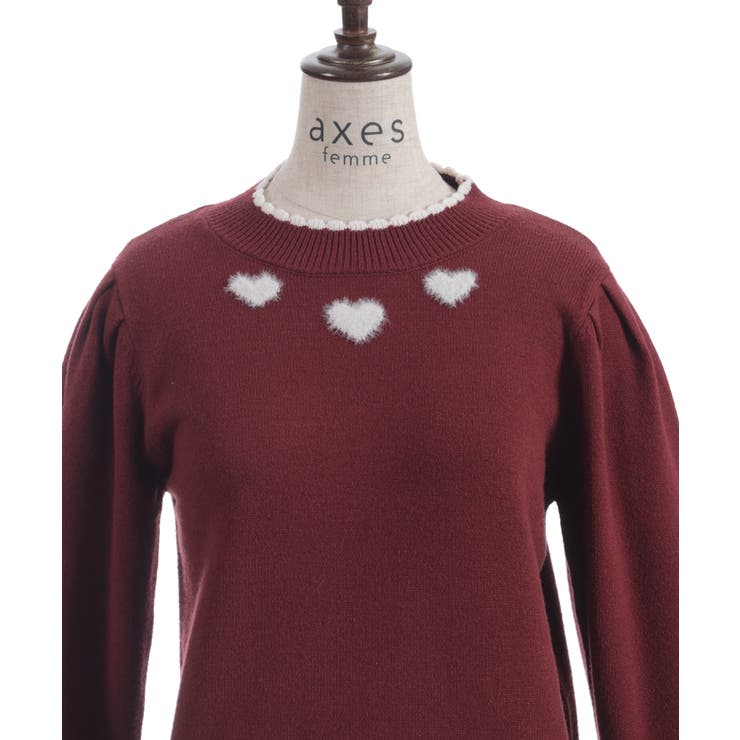 ハートジャカードニットプルオーバー | axes femme | 詳細画像13 