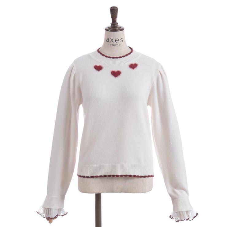 ハートジャカードニットプルオーバー | axes femme | 詳細画像14 
