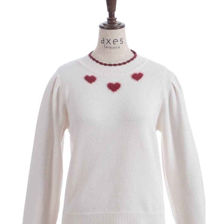 ハートジャカードニットプルオーバー | axes femme | 詳細画像17 