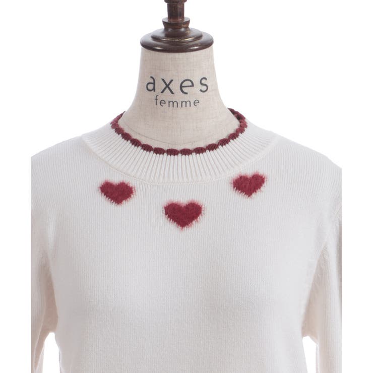 ハートジャカードニットプルオーバー | axes femme | 詳細画像19 