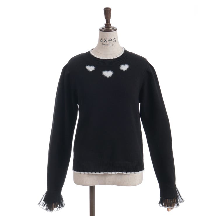 ハートジャカードニットプルオーバー | axes femme | 詳細画像22 