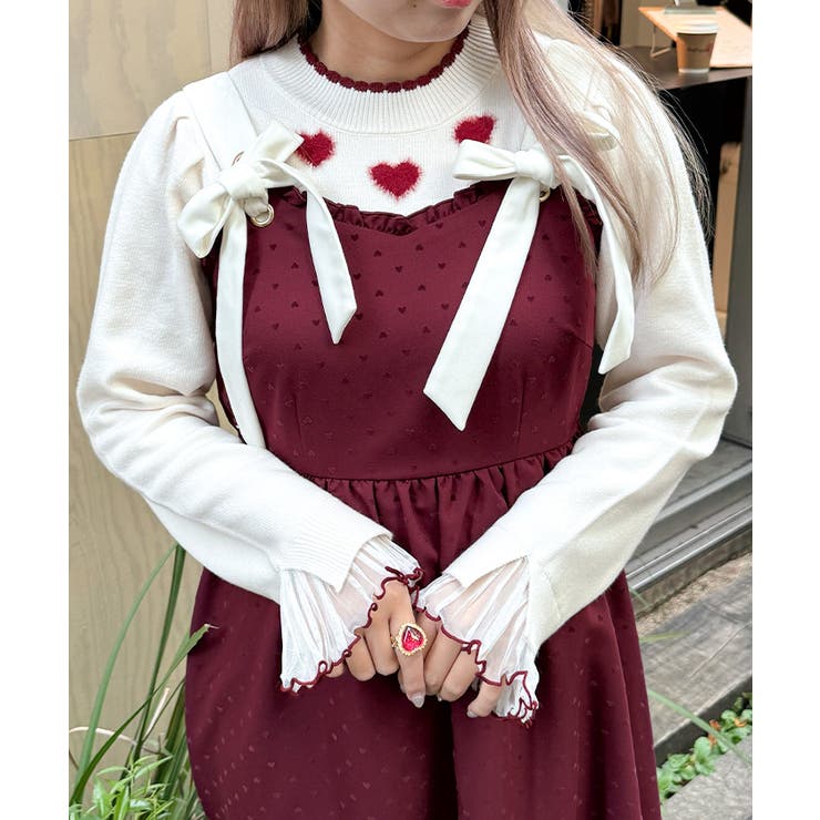 ハートジャカードニットプルオーバー | axes femme | 詳細画像4 