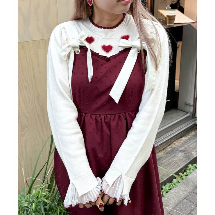 ハートジャカードニットプルオーバー | axes femme | 詳細画像5 