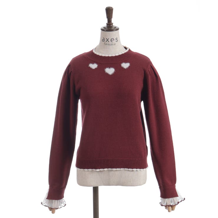 ハートジャカードニットプルオーバー | axes femme | 詳細画像8 