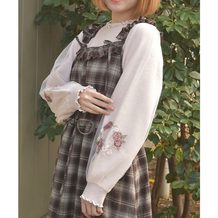 カメリア刺繍チュール袖ニット | axes femme | 詳細画像14 