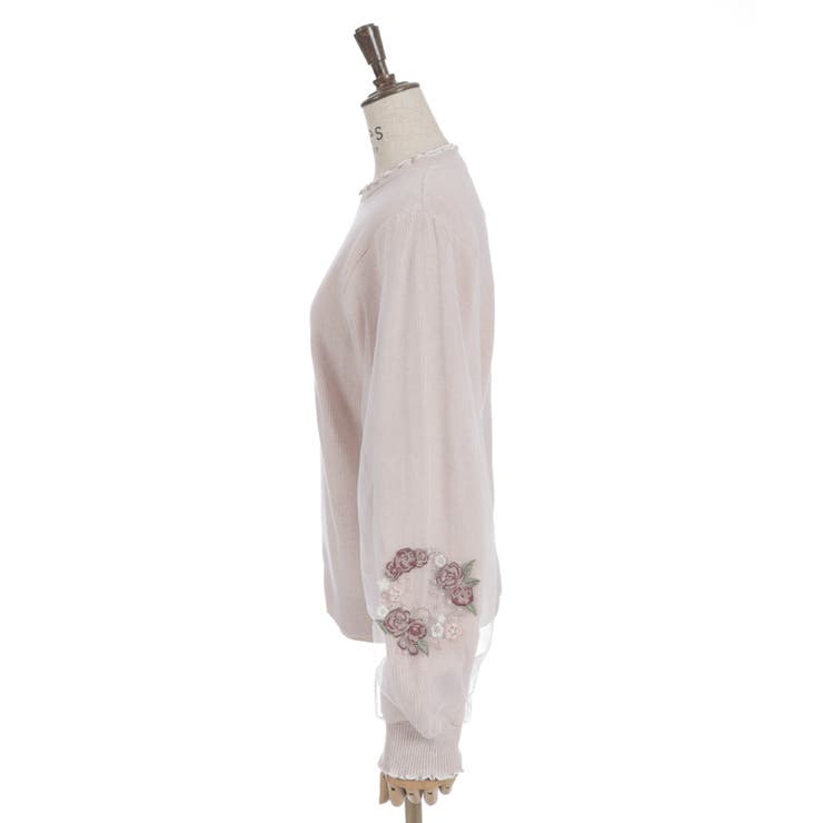 カメリア刺繍チュール袖ニット | axes femme | 詳細画像16 