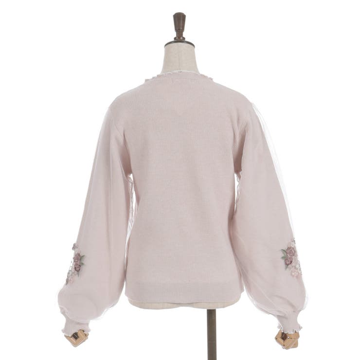 カメリア刺繍チュール袖ニット | axes femme | 詳細画像17 