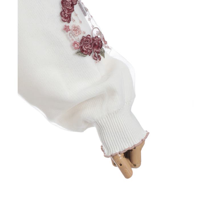 カメリア刺繍チュール袖ニット | axes femme | 詳細画像25 