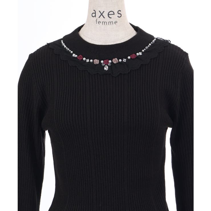 バラボトルネックリブニット | axes femme | 詳細画像25 