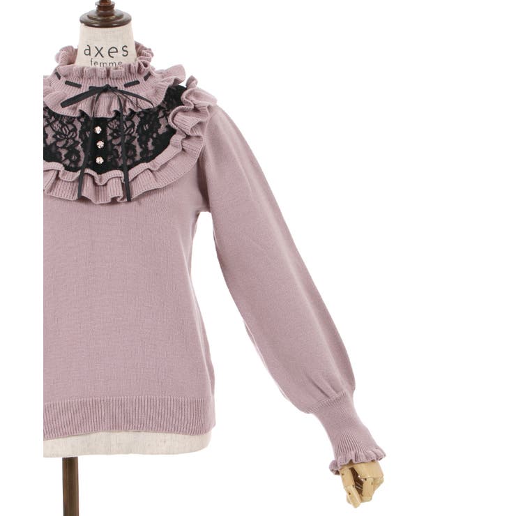 ヨークフリルニット[品番：IGAW0003013]｜axes femme（アクシーズ