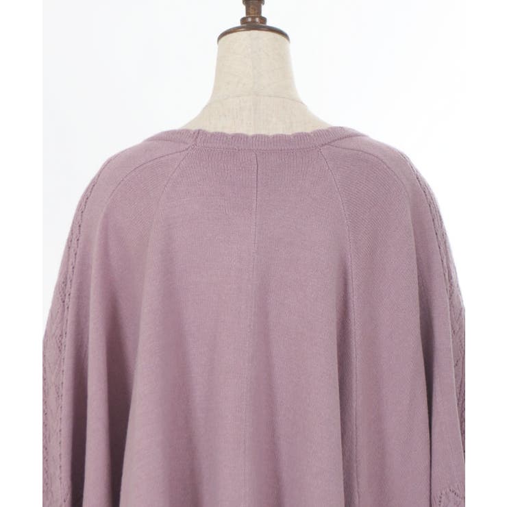 ローズ刺繍ニットポンチョ[品番：IGAW0005542]｜axes femme