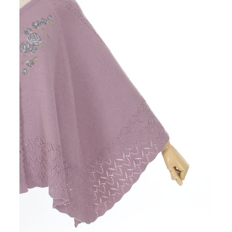 ローズ刺繍ニットポンチョ[品番：IGAW0005542]｜axes femme