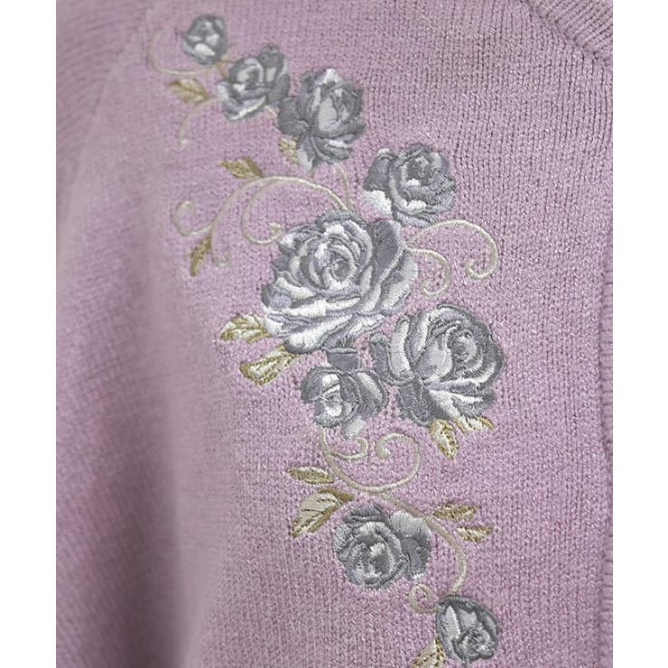 ローズ刺繍ニットポンチョ[品番：IGAW0005542]｜axes femme