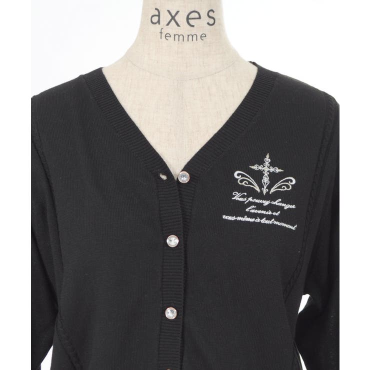 クロス刺繍ショートニットカーディガン | axes femme | 詳細画像29 