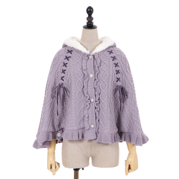 axes femme（アクシーズファム）の「裏ボアニットポンチョ