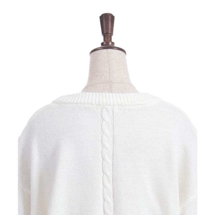 リボンポケットニットカーデ[品番：IGAW0005930]｜axes femme