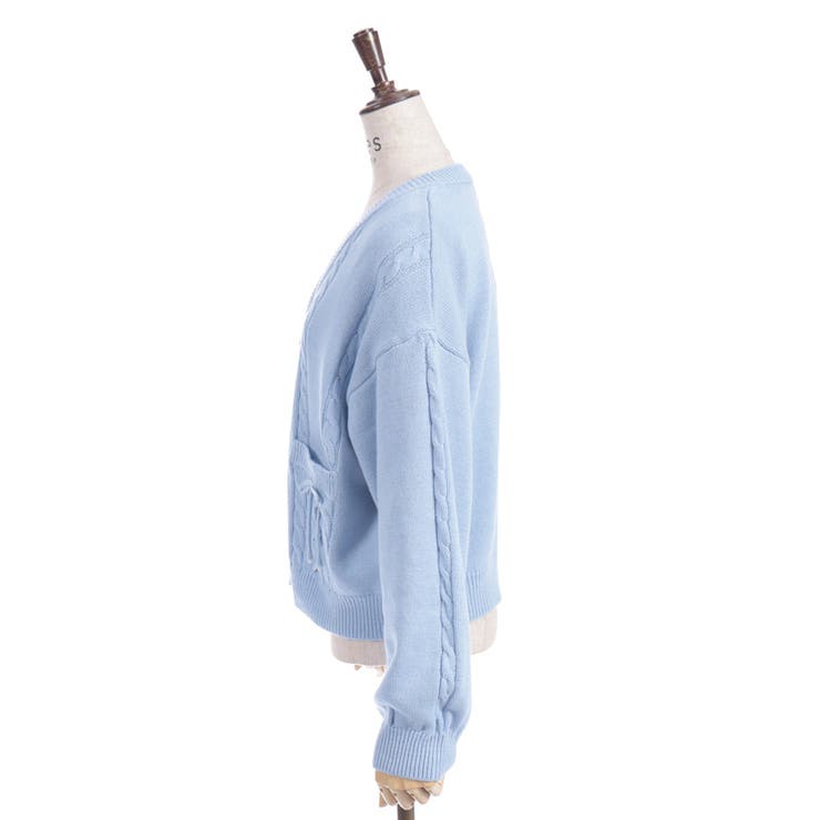 リボンポケットニットカーデ[品番：IGAW0005930]｜axes femme