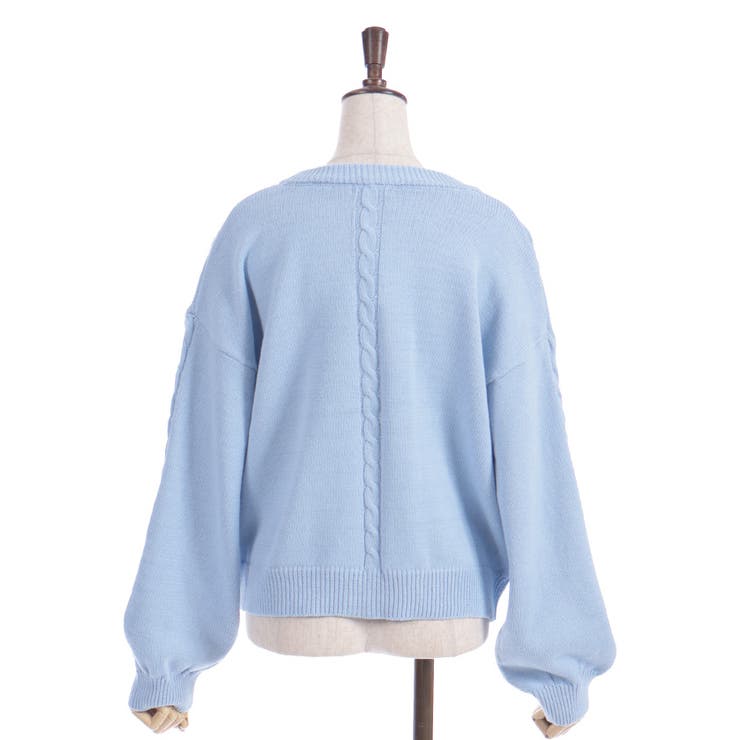 リボンポケットニットカーデ[品番：IGAW0005930]｜axes femme