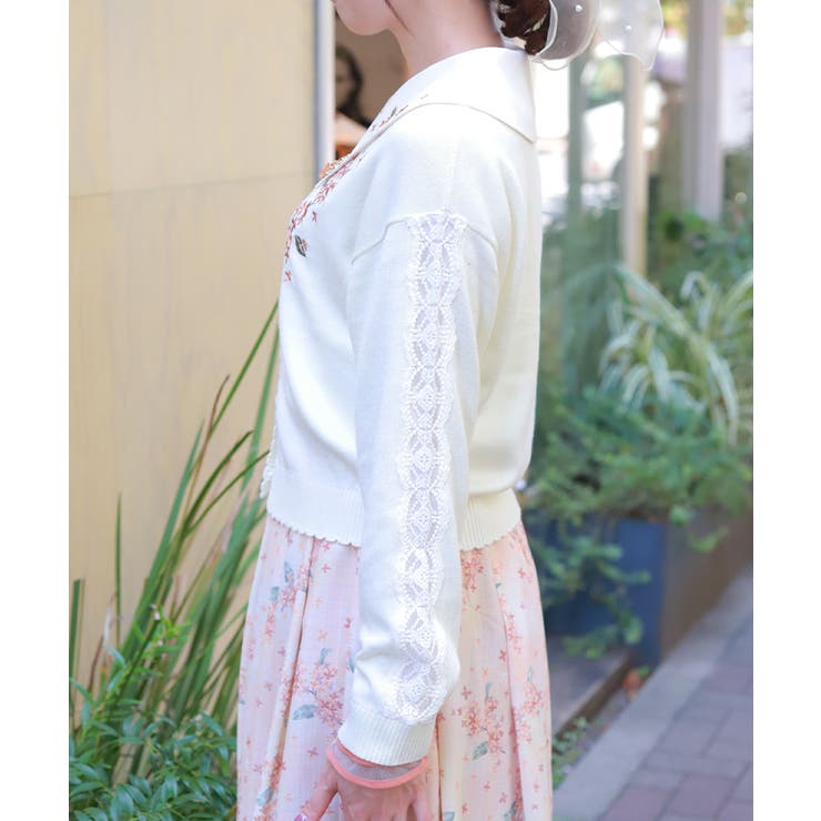 値下げ【新品未使用】MONOHA 24SS Organza sleeveless chuclla｜オープンニット マキシカーディガン chw25a038